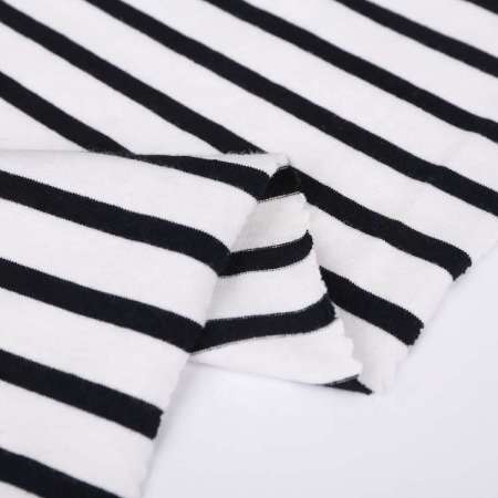 Brand new supreme quality for hoodie making 95%cotton 5% lycra stripe shirt knit stretch fabric single jersey